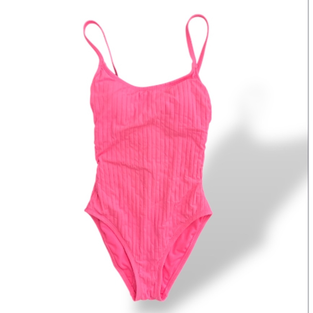 Hot Pink Swimsuit with back cut out strap design